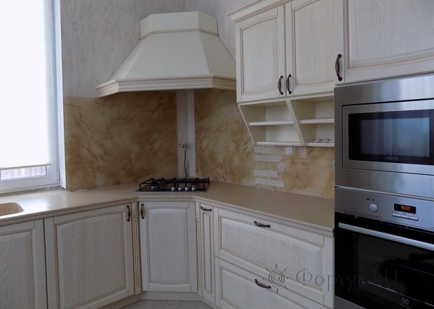 Скинали для кухни фото: текстура мрамора, заказ #УТ-481, Желтая кухня.