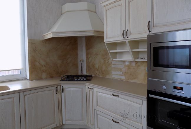 Скинали для кухни фото: текстура мрамора, заказ #УТ-481, Желтая кухня. Изображение 180760