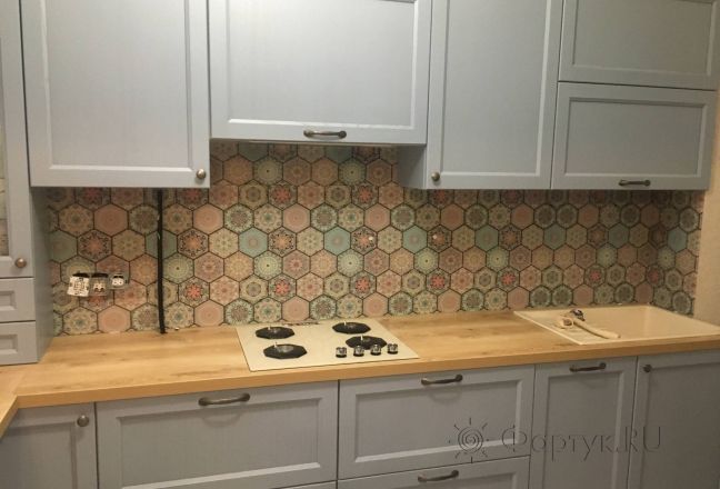 Стеновая панель фото: текстура плитки, заказ #КРУТ-2416, Серая кухня. Изображение 245206