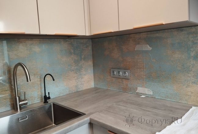 Стеновая панель фото: текстура штукатурки, заказ #ИНУТ-17107, Серая кухня. Изображение 300552