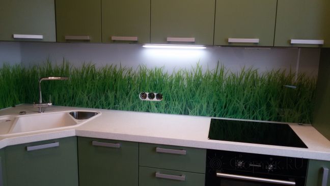 Скинали для кухни фото: трава, заказ #ГМУТ-672, Зеленая кухня.