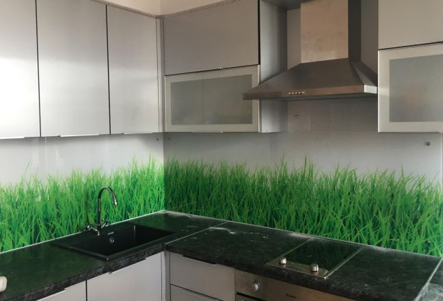 Стеновая панель фото: трава, заказ #КРУТ-888, Серая кухня. Изображение 111432