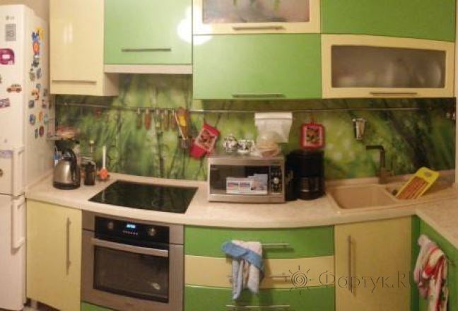 Скинали для кухни фото: трава с росой., заказ #SN-323, Зеленая кухня. Изображение 111438