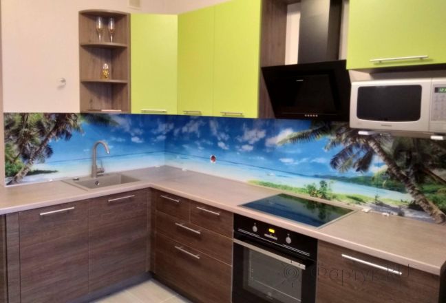 Фартук с фотопечатью фото: тропический остров, заказ #ИНУТ-2628, Коричневая кухня. Изображение 206592