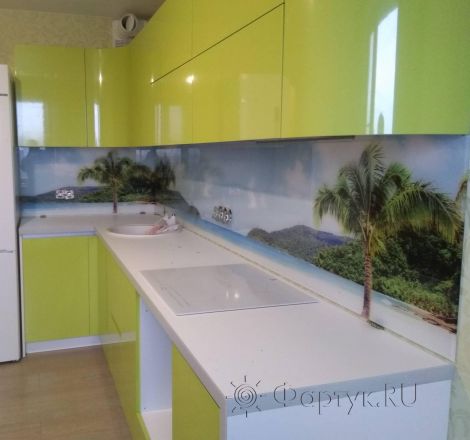 Скинали для кухни фото: тропический остров, заказ #ИНУТ-4774, Зеленая кухня.