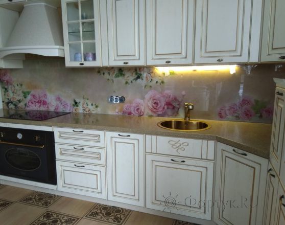 Скинали для кухни фото: цветочная композиция, заказ #ИНУТ-3913, Желтая кухня.