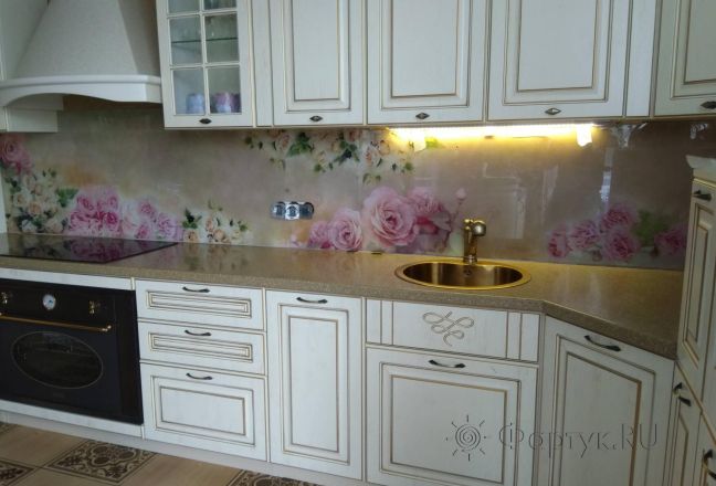 Скинали для кухни фото: цветочная композиция, заказ #ИНУТ-3913, Желтая кухня.