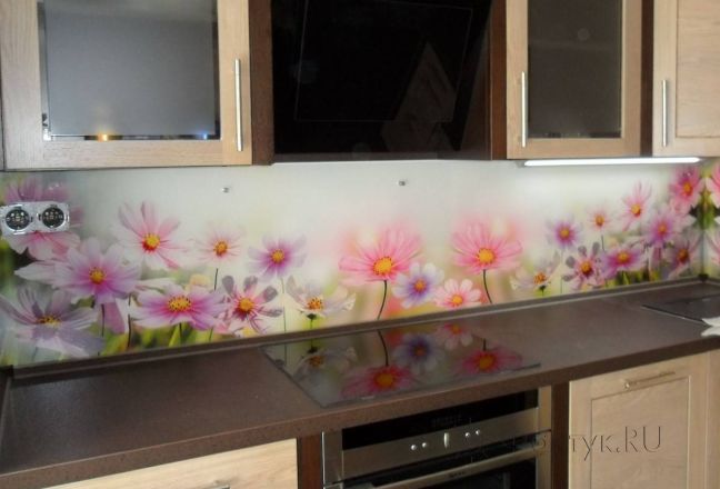 Фартук с фотопечатью фото: цветочная поляна., заказ #S-1264, Коричневая кухня. Изображение 42042