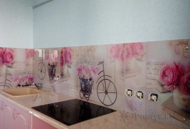 Фартук фото: цветочный коллаж, заказ #УТ-961, Фиолетовая кухня. Изображение 111832