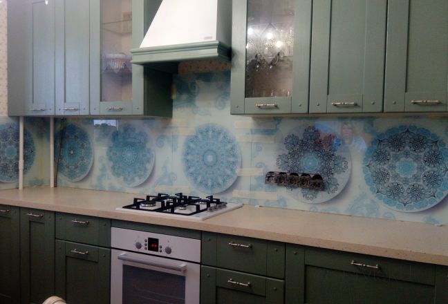 Стеновая панель фото: узоры на кругах, заказ #ИНУТ-746, Серая кухня. Изображение 205364