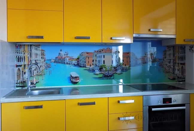 Скинали для кухни фото: венеция, заказ #УТ-439, Желтая кухня. Изображение 110852