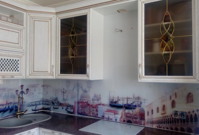 Фартук для кухни фото: венеция иллюстрации, заказ #ИНУТ-1007, Белая кухня. Изображение 208536
