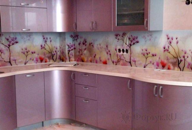 Фартук фото: весеннее цветение , заказ #SK-118, Фиолетовая кухня. Изображение 112686