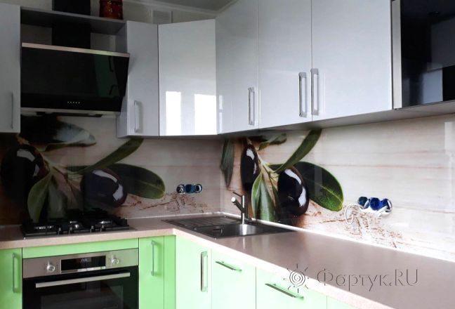 Скинали для кухни фото: ветка маслины, заказ #ИНУТ-1557, Зеленая кухня. Изображение 111836