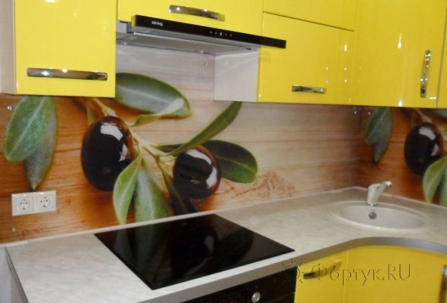 Скинали для кухни фото: ветка оливы , заказ #S-979, Желтая кухня. Изображение 111836