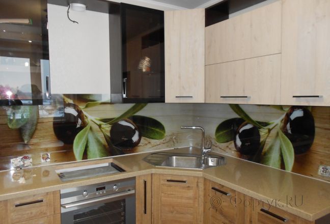 Фартук с фотопечатью фото: ветки маслин, заказ #УТ-1768, Коричневая кухня. Изображение 111836