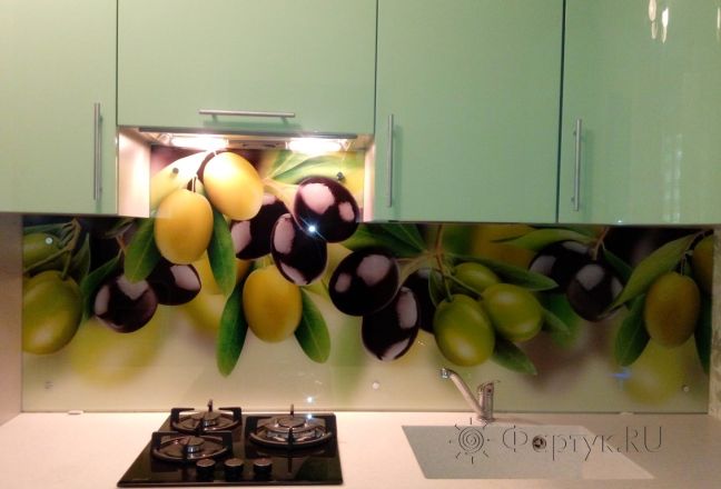 Скинали для кухни фото: ветки оливы, заказ #ГМУТ-294, Зеленая кухня. Изображение 185642