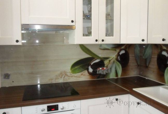 Фартук для кухни фото: ветки оливы, заказ #S-1295, Белая кухня. Изображение 111836