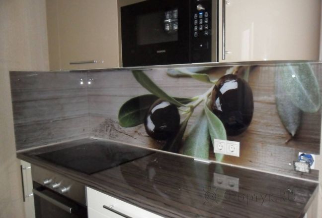 Фартук для кухни фото: ветки оливы , заказ #УТ-191, Белая кухня. Изображение 111836