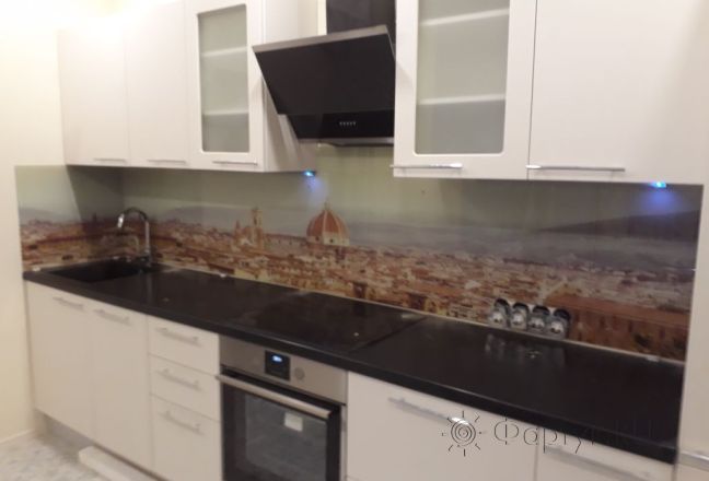 Фартук для кухни фото: вид города сверху, заказ #ИНУТ-549, Белая кухня. Изображение 203362