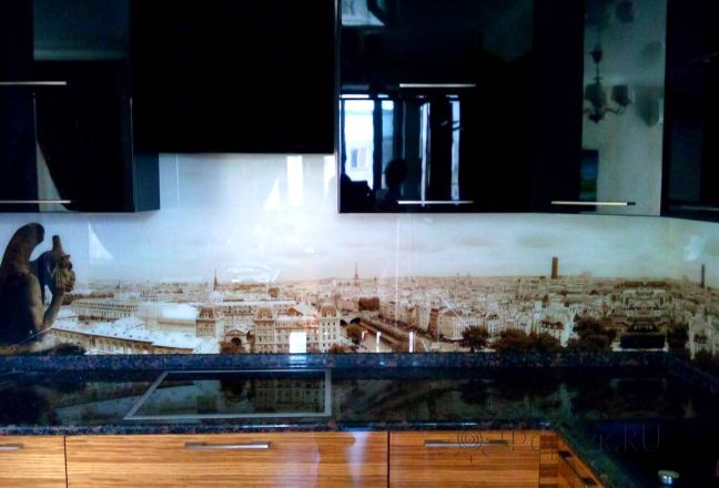 Фартук с фотопечатью фото: вид на париж с высоты., заказ #S-561, Коричневая кухня. Изображение 110816