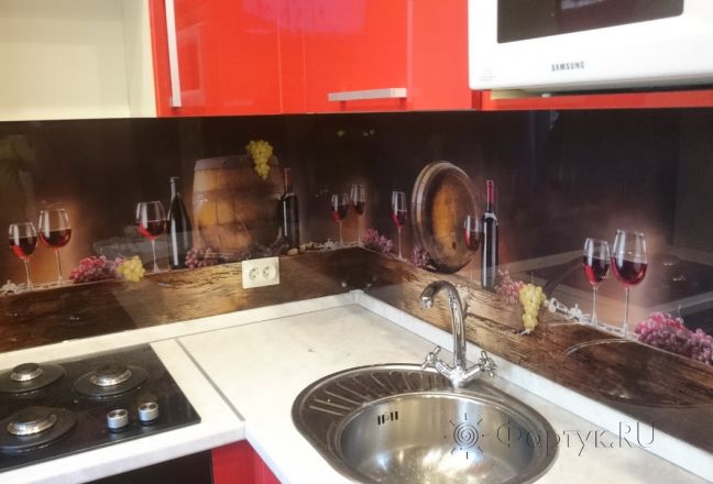 Скинали фото: винные бочки, заказ #УТ-2270, Красная кухня. Изображение 189800