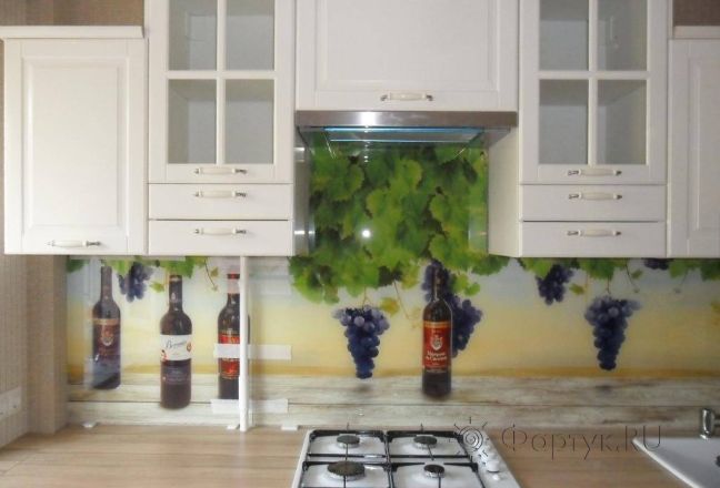Фартук для кухни фото: вино и виноград ., заказ #SN-157, Белая кухня. Изображение 113270