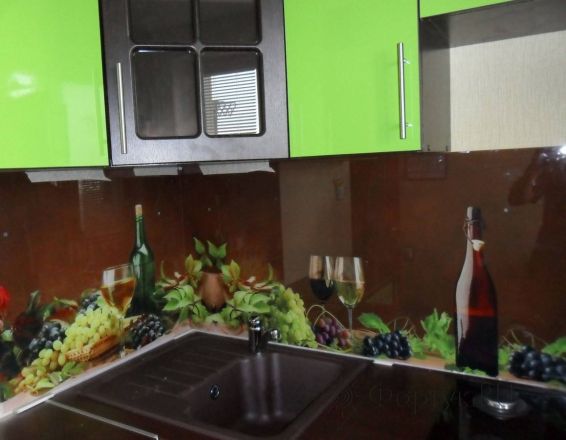 Скинали для кухни фото: вино с фруктами., заказ #S-1206, Зеленая кухня.