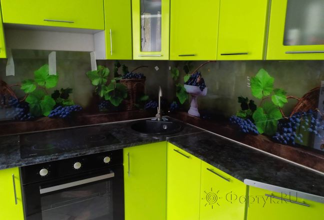 Скинали для кухни фото: виноград, заказ #ИНУТ-4574, Зеленая кухня. Изображение 180748