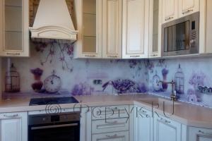 Фартук для кухни фото: винтажный коллаж с цветами, заказ #ИНУТ-936, Белая кухня.