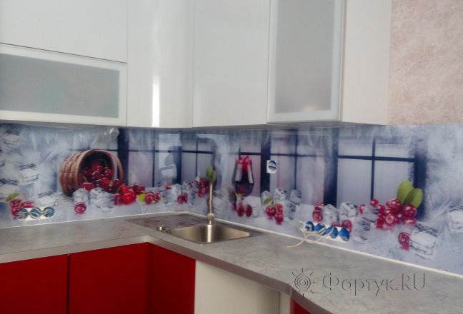 Скинали фото: вишня со льдом, заказ #ИНУТ-734, Красная кухня. Изображение 185854
