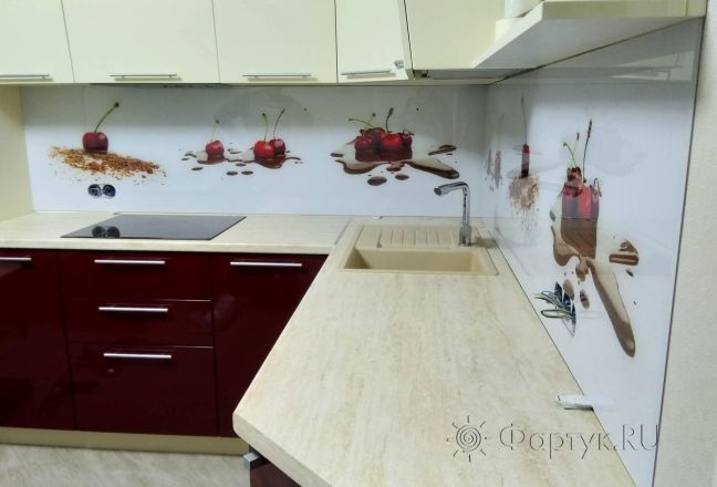 Скинали фото: вишня в шоколаде, заказ #ИНУТ-2649, Красная кухня.