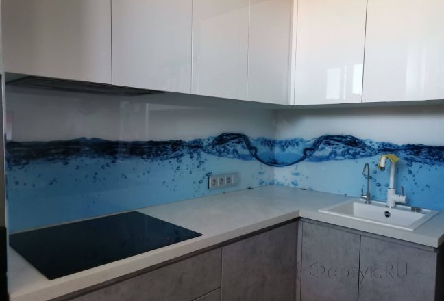 Стеновая панель фото: вода, заказ #ИНУТ-11733, Серая кухня.