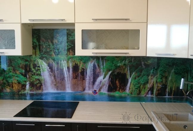 Фартук с фотопечатью фото: водопад, заказ #КРУТ-256, Коричневая кухня. Изображение 183250