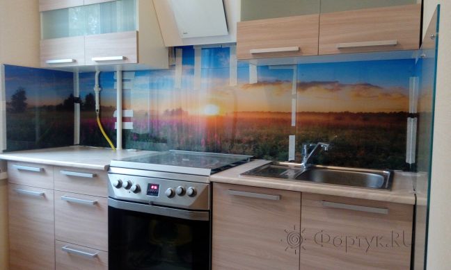 Фартук с фотопечатью фото: восход солнца, заказ #ИНУТ-133, Коричневая кухня.