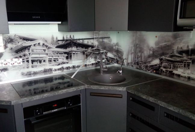 Стеновая панель фото: японский коллаж, заказ #ИНУТ-3319, Серая кухня. Изображение 147208