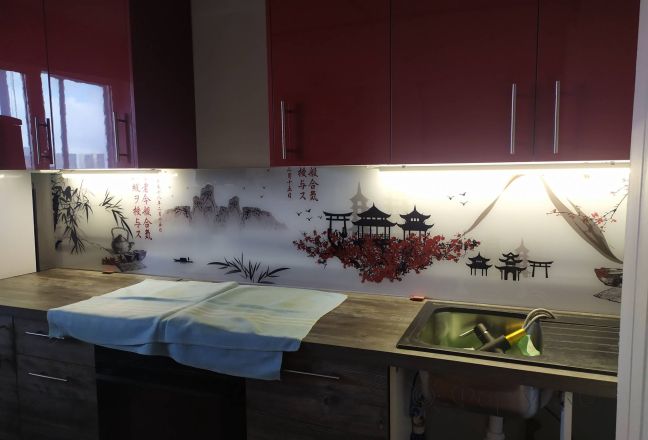 Скинали фото: японский коллаж, заказ #ИНУТ-5667, Красная кухня. Изображение 208388