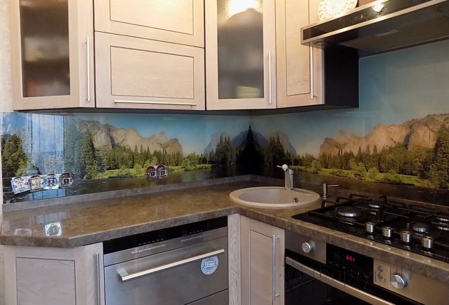 Стеновая панель фото: йосемитский национальный парк, заказ #УТ-385, Серая кухня. Изображение 82002