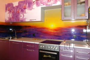 Фартук для кухни фото: закат, заказ #УТ-1190, Белая кухня.