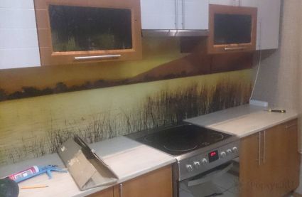 Фартук с фотопечатью фото: закат, заказ #УТ-279, Коричневая кухня.