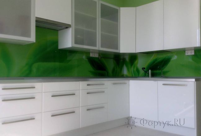 Фартук для кухни фото: зелень листвы., заказ #SK-331, Белая кухня.