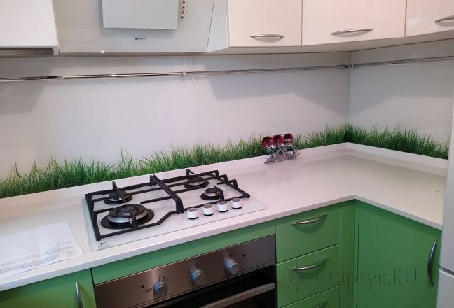Скинали для кухни фото: зеленая трава, заказ #ИНУТ-5829, Зеленая кухня. Изображение 185762