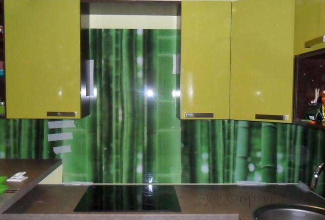 Скинали для кухни фото: зеленый бамбук , заказ #S-841, Зеленая кухня. Изображение 111944