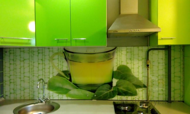 Скинали для кухни фото: зеленый чай, заказ #УТ-980, Зеленая кухня.