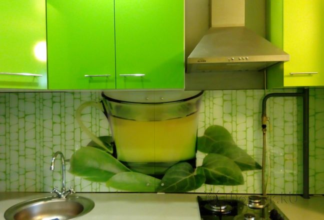 Скинали для кухни фото: зеленый чай, заказ #УТ-980, Зеленая кухня. Изображение 84286