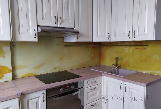 Скинали для кухни фото: желтые листья, заказ #ИНУТ-7396, Желтая кухня. Изображение 110636