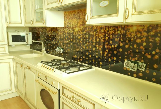 Скинали для кухни фото: золотые нити, заказ #УТ-702, Желтая кухня. Изображение 110420
