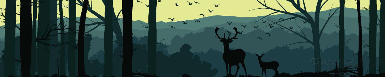 Скинали — Рисунок Олени ночью в лесу