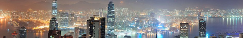 Скинали —  Гонконг горизонты города,гавань Виктория и небоскребы 