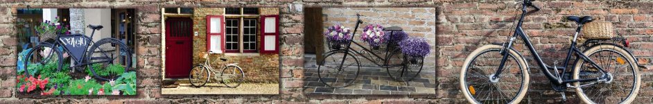 Скинали — Велосипеды у стены фото коллаж
